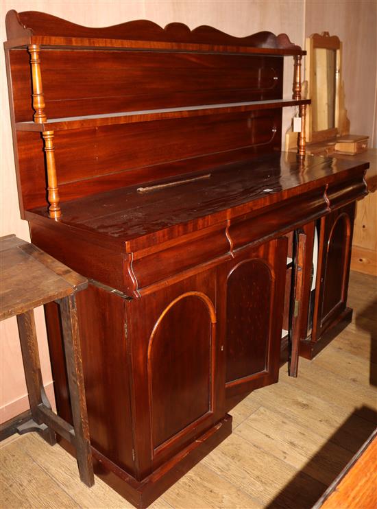 A Victorian mahogany chiffonier, W.153cm